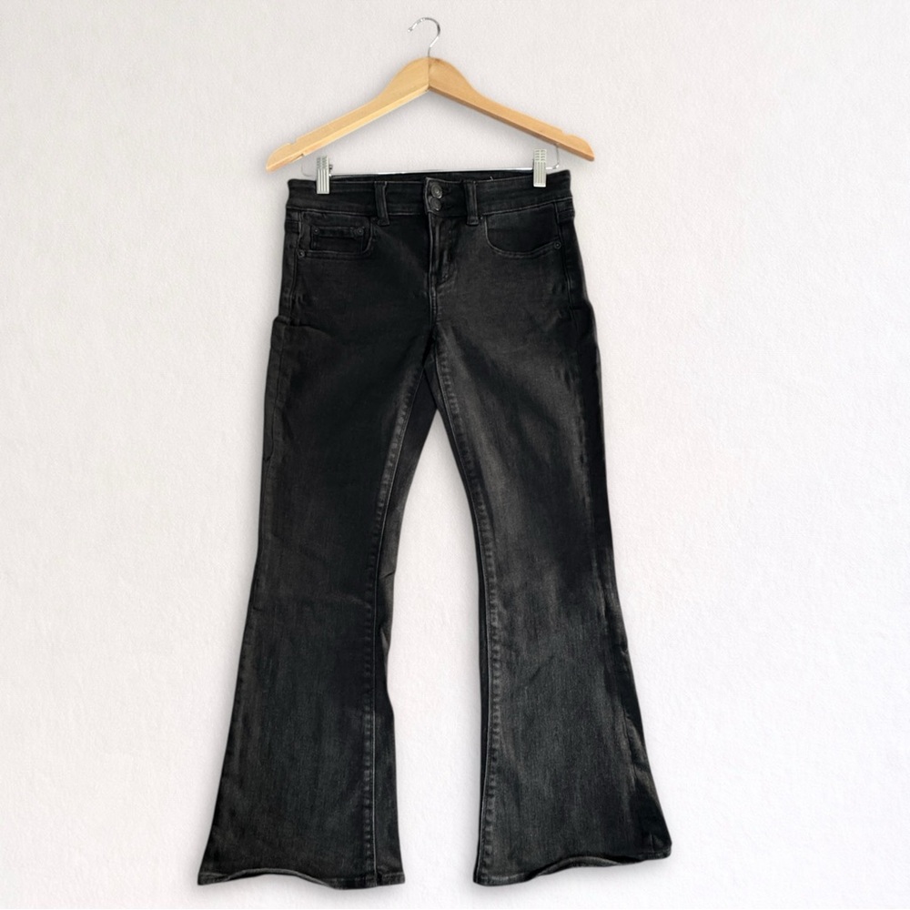 American Eagle Black Flare Bootcut Jeans Size 4 X-Short Next Level Stretch